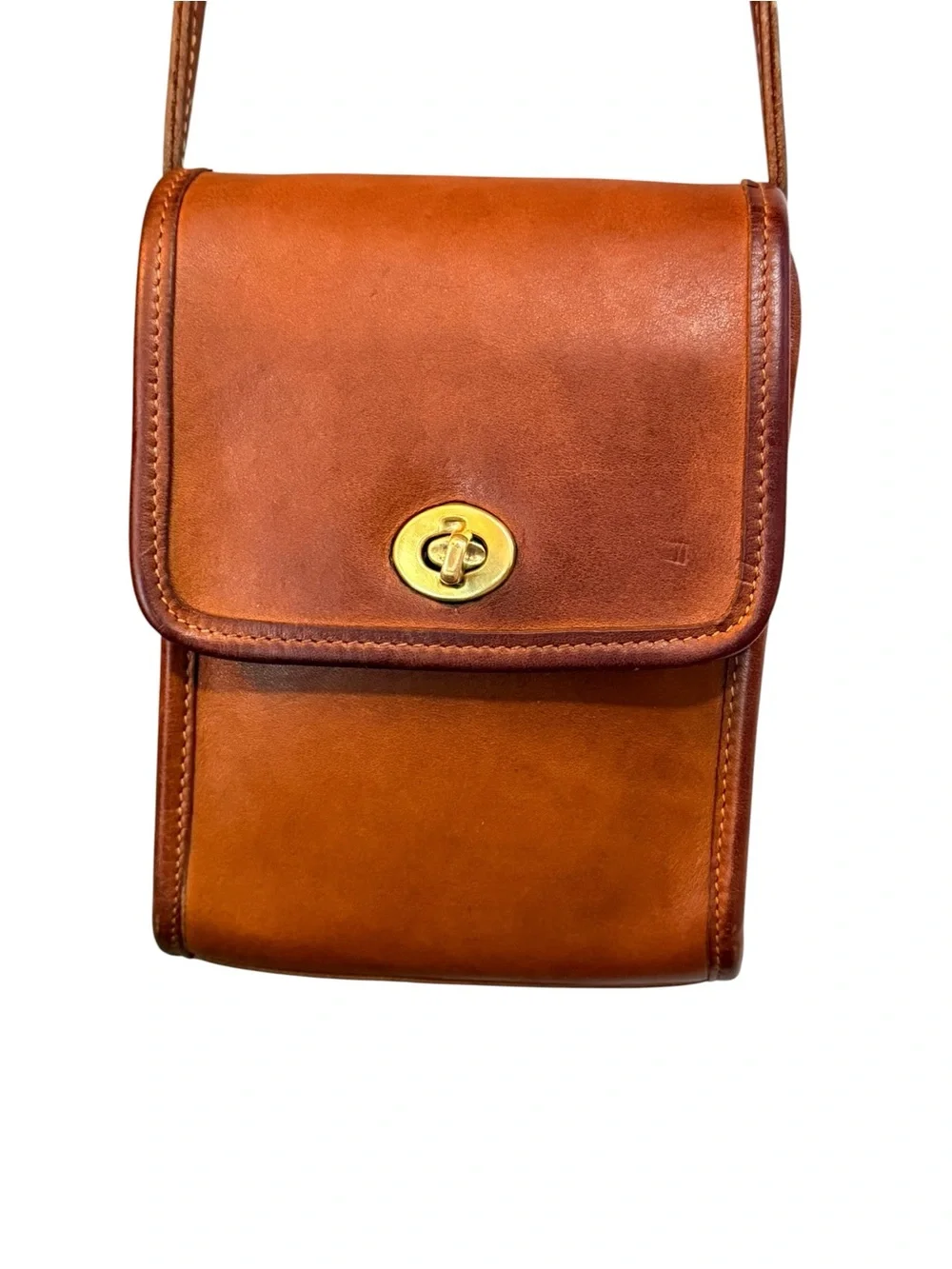 Vintage Coach Scooter Bag 9893 British Tan Leather Crossbody USA